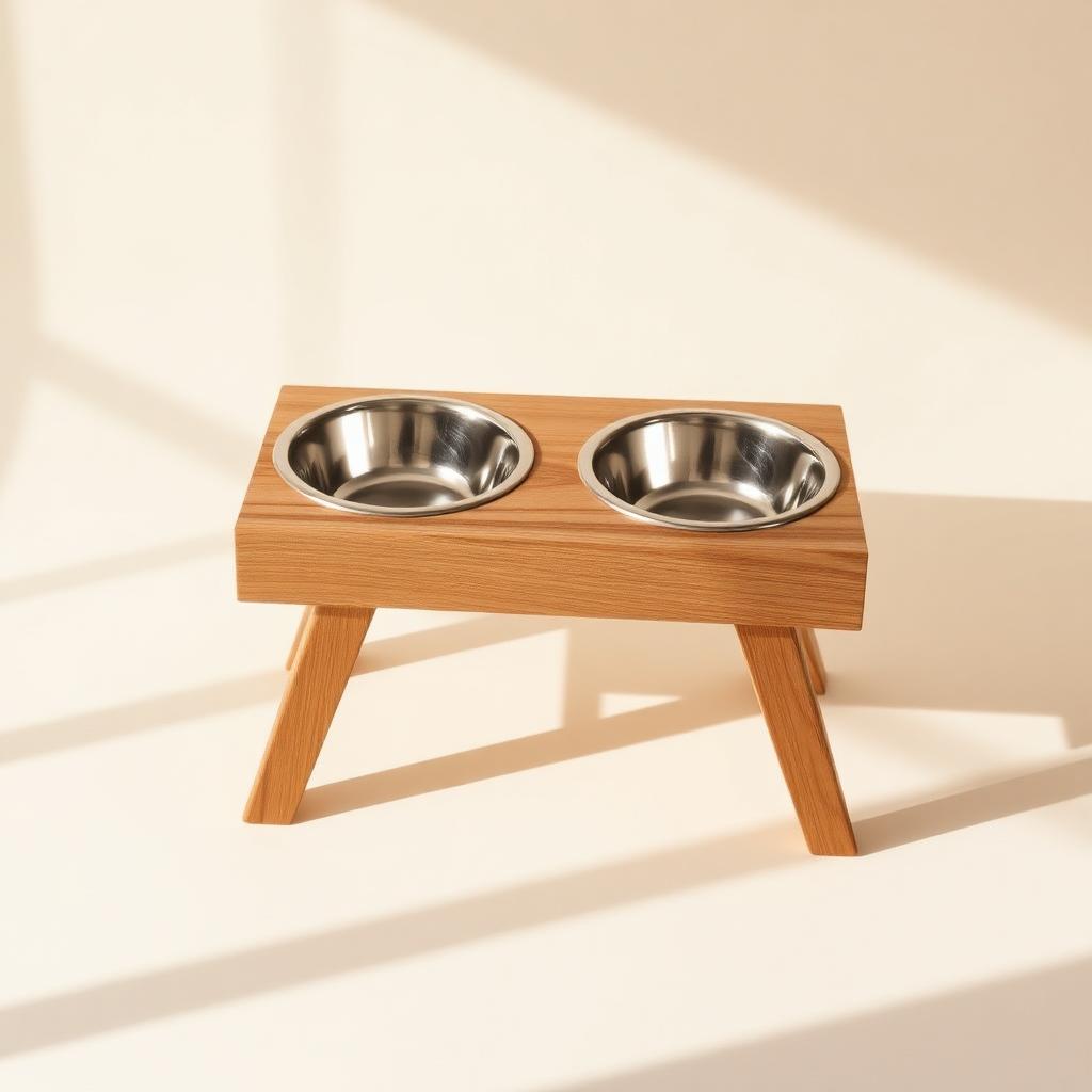 Elevated Oak Bowl Stand